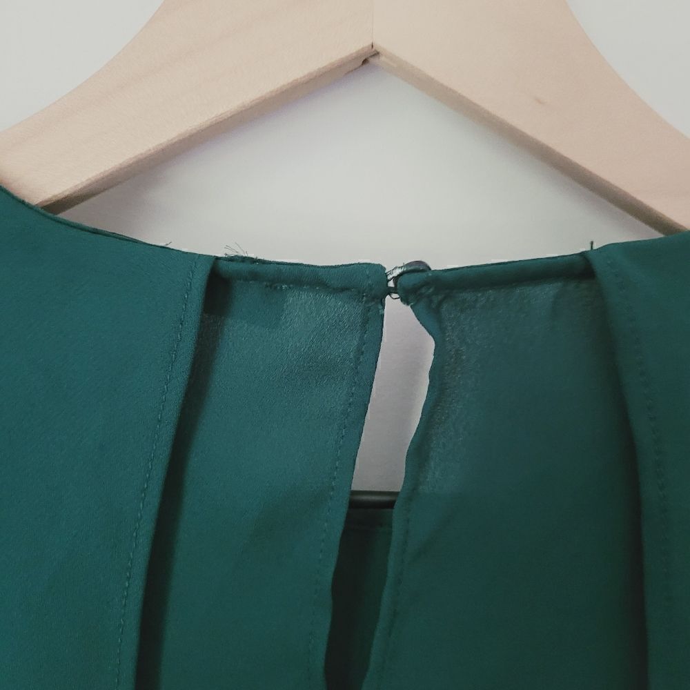 Zara Basic Collection Ruffle Chiffon Blouse In Em… - image 7